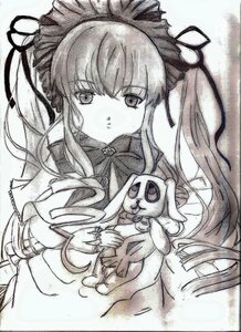 Rating: Safe Score: 0 Tags: 1girl animal auto_tagged blush cat dress hair_ribbon image long_hair long_sleeves looking_at_viewer monochrome ribbon shinku sidelocks solo upper_body very_long_hair User: admin