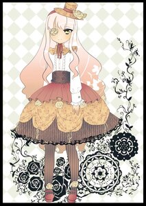 Rating: Safe Score: 0 Tags: 1girl argyle argyle_background argyle_legwear checkered checkered_background checkered_floor dress eyepatch flower hat image kirakishou letterboxed long_hair mini_hat mini_top_hat pantyhose pillarboxed pink_hair rose solo striped striped_legwear top_hat vertical-striped_legwear vertical_stripes white_hair yellow_eyes User: admin