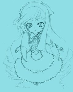 Rating: Safe Score: 0 Tags: 1girl :< aqua_theme blue_theme dress full_body image long_hair long_sleeves mermaid monochrome simple_background solo suiseiseki very_long_hair User: admin