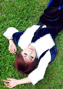 Rating: Safe Score: 0 Tags: 1girl arm_up blue_dress brown_hair day dress grass lying on_back outdoors solo souseiseki User: admin