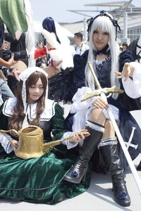 Rating: Safe Score: 0 Tags: 3d boots dress long_hair multiple_cosplay multiple_girls photo realistic sitting suigintou tagme white_hair User: admin