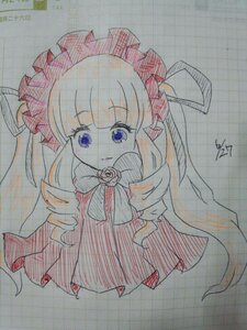 Rating: Safe Score: 0 Tags: 1girl blush closed_mouth dress drill_hair eyebrows_visible_through_hair full_body image long_hair long_sleeves looking_at_viewer marker_(medium) photo purple_eyes rose shinku simple_background solo traditional_media twin_drills very_long_hair User: admin