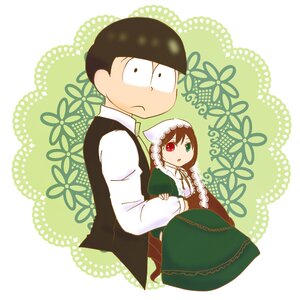 Rating: Safe Score: 0 Tags: 1boy brown_hair dress green_dress green_eyes head_scarf heterochromia image long_sleeves looking_at_viewer red_eyes shirt siblings solo suiseiseki white_shirt User: admin