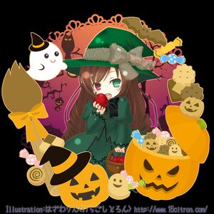 Rating: Safe Score: 0 Tags: 1girl bat brown_hair candy food green_dress green_eyes halloween hat heterochromia image jack-o'-lantern lollipop long_hair pumpkin red_eyes solo suiseiseki witch_hat User: admin