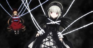 Rating: Safe Score: 0 Tags: 2girls blonde_hair dress hairband image long_sleeves multiple_girls pair red_eyes ribbon shinku short_hair suigintou weapon User: admin