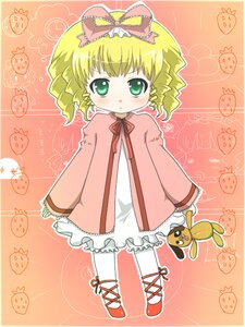 Rating: Safe Score: 0 Tags: 1girl blonde_hair bloomers blush bow commentary_request doll dress drill_hair full_body green_eyes hair_bow hina_ichigo hinaichigo image kunkun long_sleeves looking_at_viewer pantyhose pikanchu pink_bow pink_dress ribbon rozen_maiden short_hair solo standing underwear white_legwear User: admin