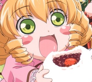 Rating: Safe Score: 0 Tags: 1girl blonde_hair cake close-up drill_hair eating food green_eyes hina_ichigo hinaichigo image open_mouth plate smile solo twin_drills User: admin