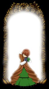 Rating: Safe Score: 0 Tags: brown_hair closed_eyes dress drill_hair flower green_dress hug image long_hair long_sleeves simple_background sisters solo suiseiseki white_background User: admin