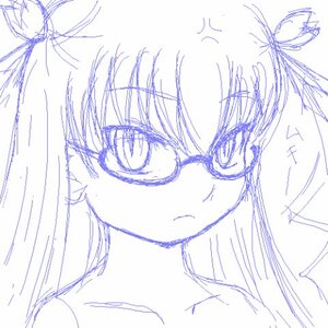 Rating: Safe Score: 0 Tags: 1girl angry barasuishou blush close-up eyebrows_visible_through_hair face frown glasses hair_ribbon image long_hair looking_at_viewer monochrome ribbon sketch solo traditional_media User: admin