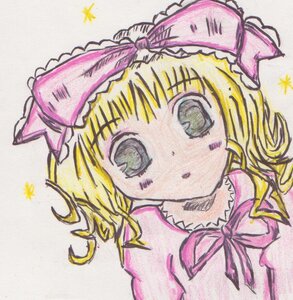 Rating: Safe Score: 0 Tags: 1girl autumn_leaves blonde_hair blush bow frills hina_ichigo hinaichigo image leaf looking_at_viewer pink_bow pink_headwear pink_neckwear pink_ribbon portrait short_hair solo traditional_media User: admin