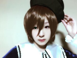 Rating: Safe Score: 0 Tags: 1girl black_headwear blurry blurry_background blurry_foreground brown_hair closed_mouth depth_of_field frills hat heterochromia lips looking_at_viewer red_eyes short_hair smile solo souseiseki striped upper_body User: admin