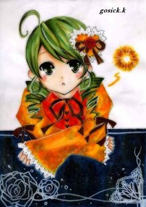 Rating: Safe Score: 0 Tags: 1girl ahoge bowtie dress drill_hair flower frills green_eyes green_hair hair_ornament image kanaria long_sleeves looking_at_viewer rose solo twin_drills User: admin