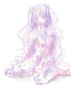 Rating: Safe Score: 0 Tags: 1girl boots dress frills full_body image kirakishou long_hair long_sleeves sitting solo striped thigh_boots thighhighs two_side_up very_long_hair wariza wavy_hair User: admin