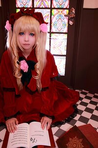 Rating: Safe Score: 0 Tags: 1girl argyle argyle_background argyle_legwear blonde_hair blue_eyes board_game book checkered checkered_background checkered_floor chess_piece dress drill_hair flower lips long_hair perspective pink_flower pink_rose red_dress rose shinku sitting solo tile_floor tiles User: admin