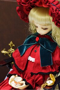 Rating: Safe Score: 0 Tags: 1girl blonde_hair bonnet chair closed_eyes cup doll dress flower food long_hair red_flower red_rose rose shinku sitting sleeping solo tea teacup User: admin