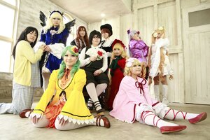 Rating: Safe Score: 0 Tags: 6+girls black_hair blonde_hair dress hair_ornament hat long_hair multiple_boys multiple_cosplay multiple_girls pantyhose ribbon sitting tagme User: admin