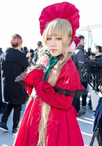 Rating: Safe Score: 0 Tags: blonde_hair blue_eyes blurry blurry_background blurry_foreground bonnet depth_of_field dress flower hat lips looking_at_viewer multiple_boys multiple_girls photo red_dress shinku solo solo_focus User: admin