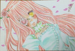 Rating: Safe Score: 0 Tags: 1girl artist_name bangs blush dress flower image kirakishou long_hair marker_(medium) pastel_(medium) petals pink_flower pink_hair pink_rose rose rose_petals solo traditional_media watercolor_(medium) yellow_eyes User: admin