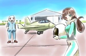 Rating: Safe Score: 0 Tags: 1girl aircraft bodysuit brown_hair heterochromia image long_hair long_sleeves red_eyes scarf solo souseiseki suiseiseki User: admin