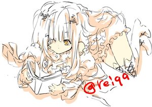 Rating: Safe Score: 0 Tags: 1girl bangs book eyebrows_visible_through_hair frills holding image kirakishou long_hair long_sleeves looking_at_viewer lying monochrome open_book reading solo striped striped_legwear two_side_up vertical_stripes User: admin