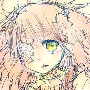 Rating: Safe Score: 0 Tags: 1girl bangs blush eyebrows_visible_through_hair flower hair_ornament hair_ribbon long_hair looking_at_viewer parted_lips portrait ribbon signature solo User: admin