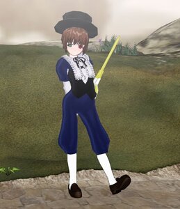 Rating: Safe Score: 0 Tags: 1girl brown_hair full_body grass green_eyes hat heterochromia image looking_at_viewer outdoors pants pantyhose red_eyes shoes short_hair solo souseiseki standing white_legwear User: admin