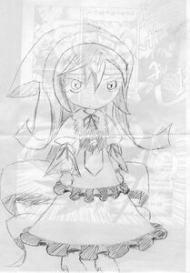 Rating: Safe Score: 0 Tags: 1girl blush closed_mouth dress frills greyscale hair_between_eyes hairband image long_hair long_sleeves monochrome solo standing suiseiseki traditional_media User: admin