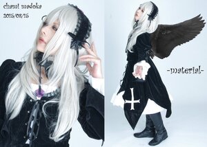 Rating: Safe Score: 0 Tags: 1girl black_footwear black_wings boots character_name dress feathers frills hairband long_hair long_sleeves multiple_views ribbon silver_hair solo suigintou wings User: admin