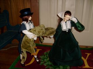 Rating: Safe Score: 0 Tags: 1boy 2boys brown_hair chair couch doll dress frills hat long_sleeves multiple_boys multiple_dolls shoes sitting souseiseki tagme top_hat User: admin
