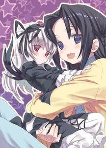 Rating: Safe Score: 0 Tags: 2girls black_hair blush dress hairband hug image kakizaki_megu long_hair long_sleeves multiple_girls open_mouth red_eyes ribbon smile solo star_(symbol) starry_background suigintou User: admin