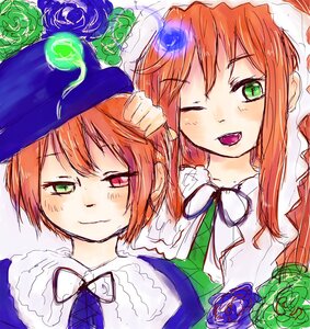 Rating: Safe Score: 0 Tags: 2girls blue_flower blue_rose flower green_eyes hat image multiple_girls one_eye_closed orange_hair pair purple_rose rose short_hair siblings sisters smile souseiseki suiseiseki twins white_rose yellow_rose User: admin