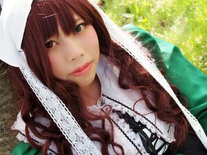Rating: Safe Score: 0 Tags: 1girl bangs brown_hair eyelashes green_eyes heterochromia lips long_hair looking_at_viewer necklace solo suiseiseki User: admin