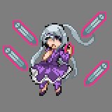 Rating: Safe Score: 0 Tags: 1girl barasuishou bow chibi dress image long_hair long_sleeves mosaic_censoring pantyhose pixel_art purple_dress purple_footwear purple_legwear silver_hair smile solo white_background User: admin