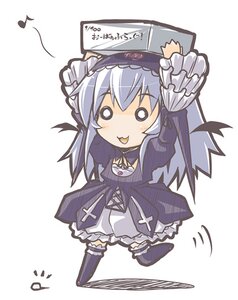 Rating: Safe Score: 0 Tags: 1girl :3 black_wings carrying carrying_overhead chibi dress flower frills gothic_lolita hairband image lolita_fashion lolita_hairband long_hair long_sleeves musical_note o_o rikumaru rose rozen_maiden running silver_hair solo striped suigintou white_background wings User: admin