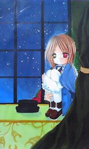 Rating: Safe Score: 0 Tags: 1girl brown_footwear brown_hair dress flower green_eyes heterochromia image indoors long_sleeves looking_at_viewer night red_eyes short_hair sitting sky solo souseiseki star_(sky) starry_sky suiseiseki window User: admin