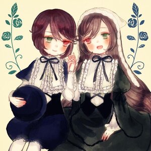 Rating: Safe Score: 0 Tags: 2girls auto_tagged blush brown_hair dress flower frills green_eyes hat heterochromia holding_hands image long_hair long_sleeves multiple_girls open_mouth pair purple_hair red_eyes ribbon short_hair siblings sisters smile souseiseki suiseiseki swept_bangs twins User: admin