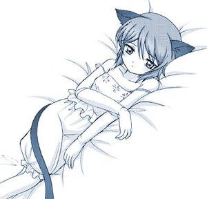 Rating: Safe Score: 0 Tags: 1girl animal_ears bare_shoulders blue_theme blush cat_ears cat_tail dress elbow_gloves image lingerie lying monochrome short_hair solo souseiseki strap_slip tail underwear User: admin