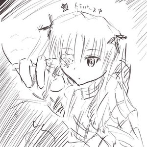 Rating: Safe Score: 0 Tags: 1girl blush emphasis_lines greyscale image kirakishou long_hair monochrome sketch solo User: admin