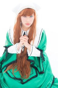 Rating: Safe Score: 0 Tags: 1girl bangs blue_eyes brown_hair dress green_dress hands_clasped hands_together interlocked_fingers lace lips long_hair long_sleeves looking_at_viewer own_hands_together solo suiseiseki very_long_hair User: admin