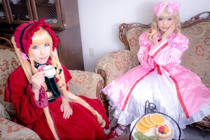 Rating: Safe Score: 0 Tags: 2girls 91076 blonde_hair blue_eyes bonnet bow cup dress flower food fruit long_hair looking_at_viewer multiple_cosplay multiple_girls ribbon saucer sitting tagme tea teacup teapot User: admin