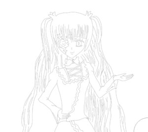 Rating: Safe Score: 0 Tags: 1girl dress eyepatch frills hand_on_hip image kirakishou long_hair long_sleeves looking_at_viewer monochrome simple_background smile solo striped two_side_up vertical_stripes very_long_hair white_background User: admin
