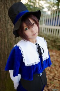 Rating: Safe Score: 0 Tags: 1girl 3d blue_dress blue_eyes blurry brown_hair closed_mouth depth_of_field dress flower hat heterochromia lips long_sleeves looking_at_viewer outdoors red_eyes short_hair solo souseiseki User: admin