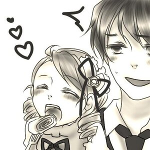 Rating: Safe Score: 0 Tags: 1boy 1girl blush closed_eyes drill_hair greyscale hair_ornament heart image kanaria monochrome open_mouth ribbon smile solo tomoe_mami twin_drills User: admin