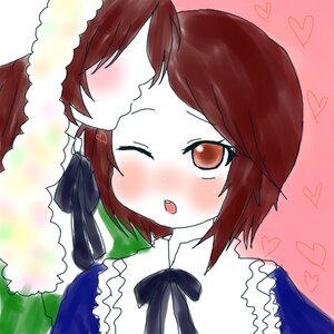 Rating: Safe Score: 0 Tags: 1boy 1girl blush dress heart image kiss one_eye_closed open_mouth pair red_hair ribbon short_hair souseiseki suiseiseki User: admin