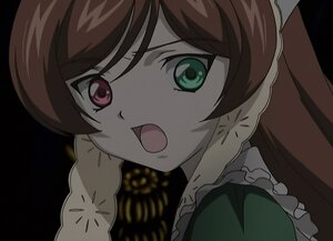 Rating: Safe Score: 0 Tags: 1girl brown_hair frills green_eyes image long_hair looking_at_viewer open_mouth solo suiseiseki swept_bangs User: admin