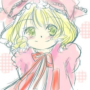 Rating: Safe Score: 0 Tags: 1girl auto_tagged blonde_hair blush eyebrows_visible_through_hair hat hinaichigo image looking_at_viewer plaid plaid_background sketch solo upper_body User: admin