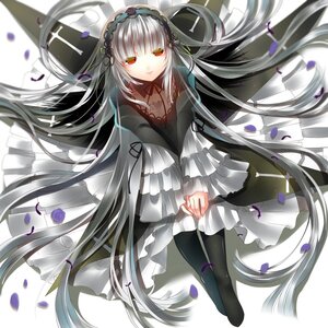 Rating: Safe Score: 0 Tags: 1girl absurdly_long_hair black_legwear dress flower frills hairband image long_hair long_sleeves looking_at_viewer petals red_eyes ribbon rose rose_petals silver_hair smile solo suigintou very_long_hair wide_sleeves User: admin
