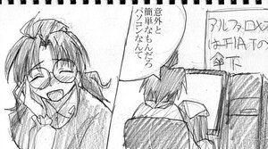 Rating: Safe Score: 0 Tags: 1boy 1girl blush closed_eyes comic glasses greyscale human monochrome multiple open_mouth sakurada_jun sakurada_nori suiseiseki tagme User: admin