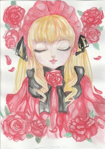 Rating: Safe Score: 0 Tags: 1girl auto_tagged bangs blonde_hair bonnet closed_eyes flower hat hat_flower image long_hair marker_(medium) petals pink_flower pink_rose purple_rose red_flower red_rose rose rose_petals shinku solo thorns traditional_media watercolor_(medium) User: admin