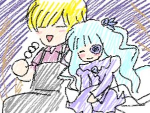 Rating: Safe Score: 0 Tags: 2girls barasuishou blonde_hair blush closed_eyes dress enju image long_hair multiple_girls one_eye_closed pink_dress purple_dress smile solo striped User: admin